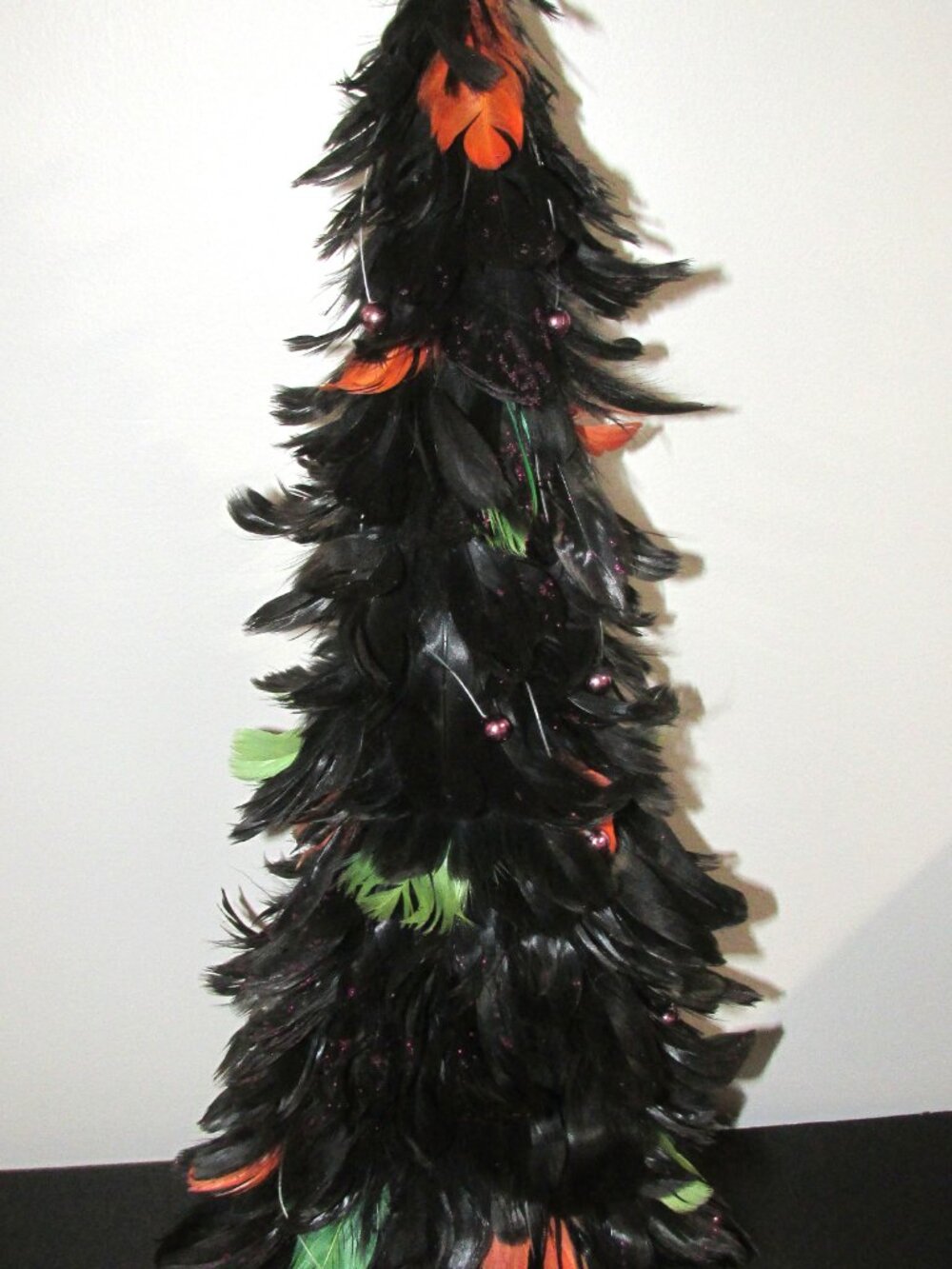 Halloween Feather Tree 23 inch Table Top Decor Gothic Holiday Decor